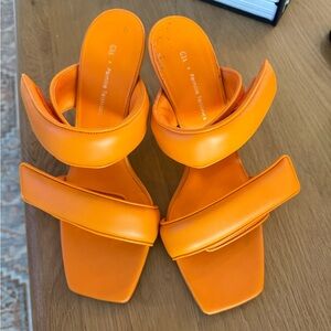 Gia x Pernille Teisbaek Perni padded leather sandals in orange 39